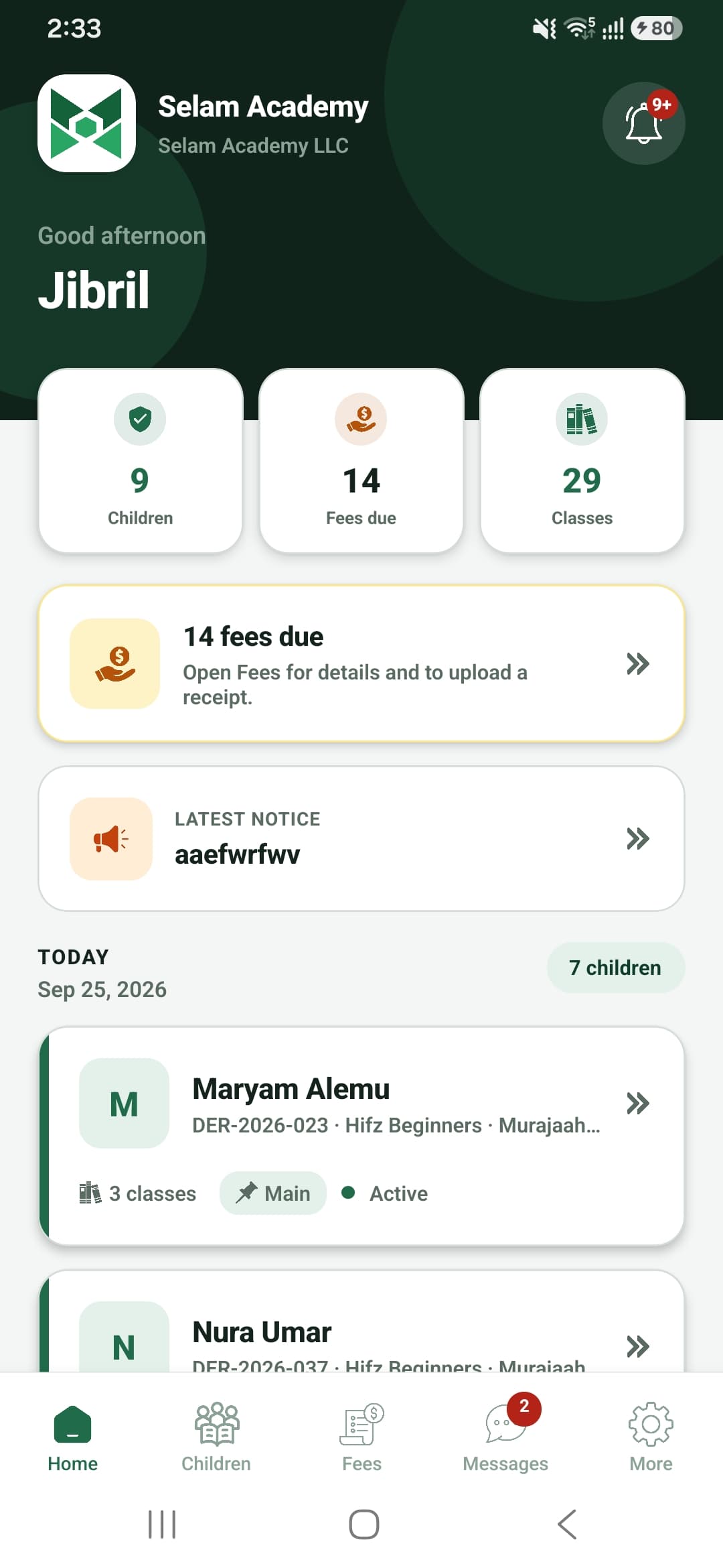 Family App — Guardian Dashboard (Hero)